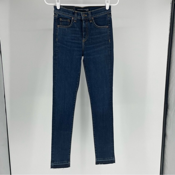 VERONICA BEARD JEANS NWT KATE 10” HIGH RISE SKINNY JEANS 24 VINTAGE WITH FRAY - Picture 2 of 14